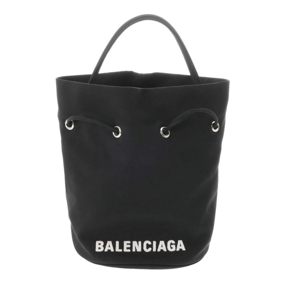 BALENCIAGA Wheel Drawstring Bag Black Shoulder
